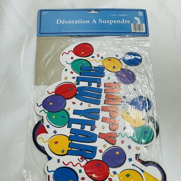 Die Cut Honeycomb NEW YEARS Hanging Decorations 24” In Package Retro Amscan - Picture 10 of 10